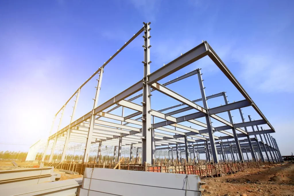 steel warehouse frame constructed by apx