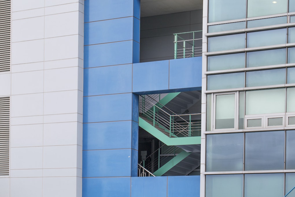 school stairs in pre-engineered metal buildings