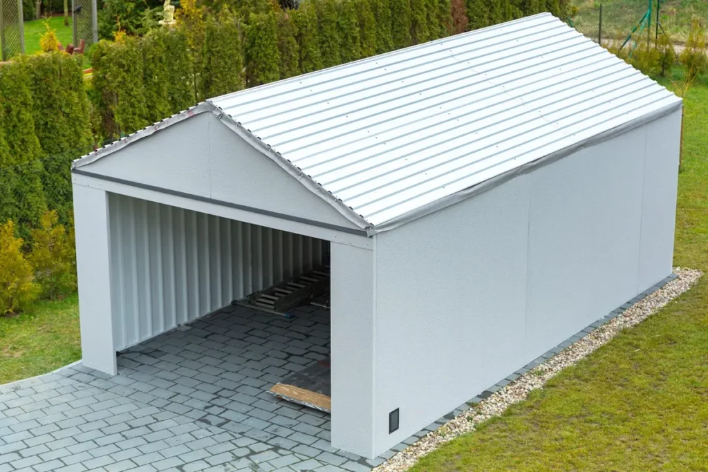 PEMB (Pre-engineered metal buildings) garage structure.