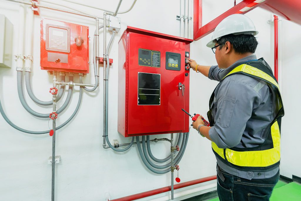 Engineer check generator pump controller for water sprinkler piping and fire protection system.