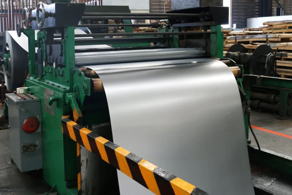 cold rolled steel rolling on machine